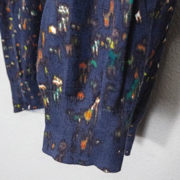 Gap Women’s Cardigan Button Front Coquette Preppy Casual Painter Knit Navy Sz L - Picture 9 of 12